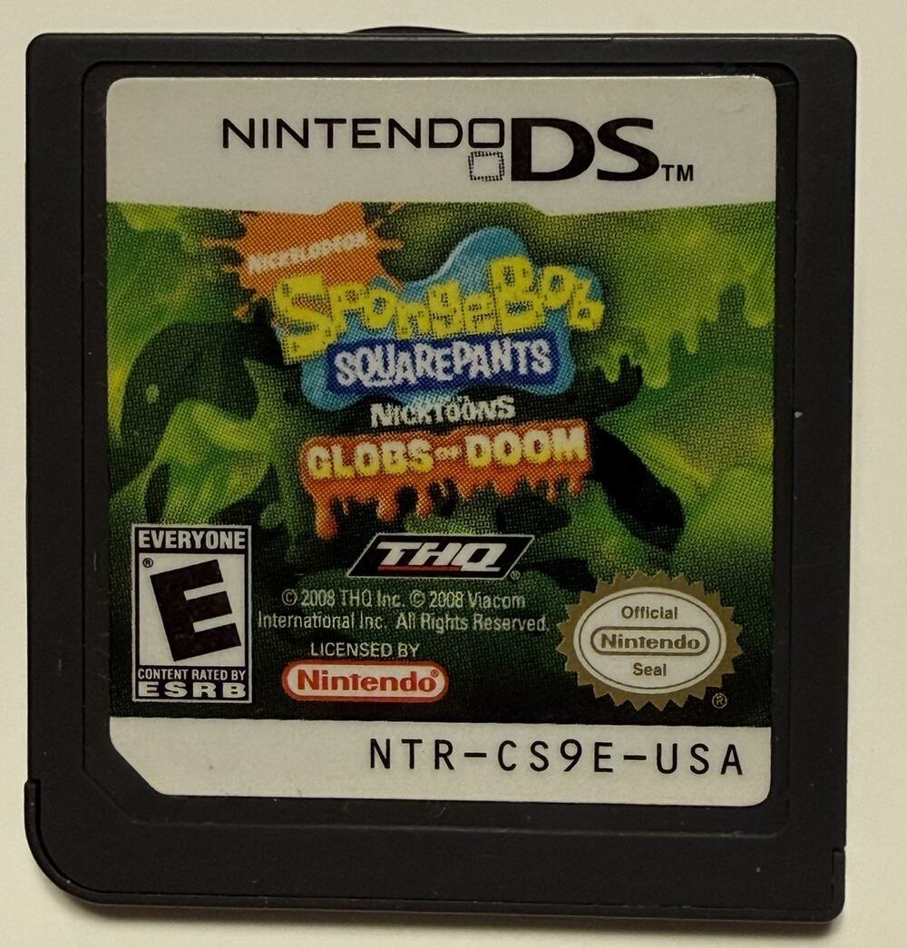 Spongebob Globs of Doom (Nintendo DS, 2008) Game Cartridge & Tested